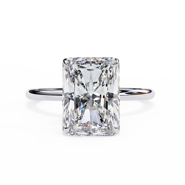 White Gold Radiant-Cut Diamond Solitaire Engagement Ring