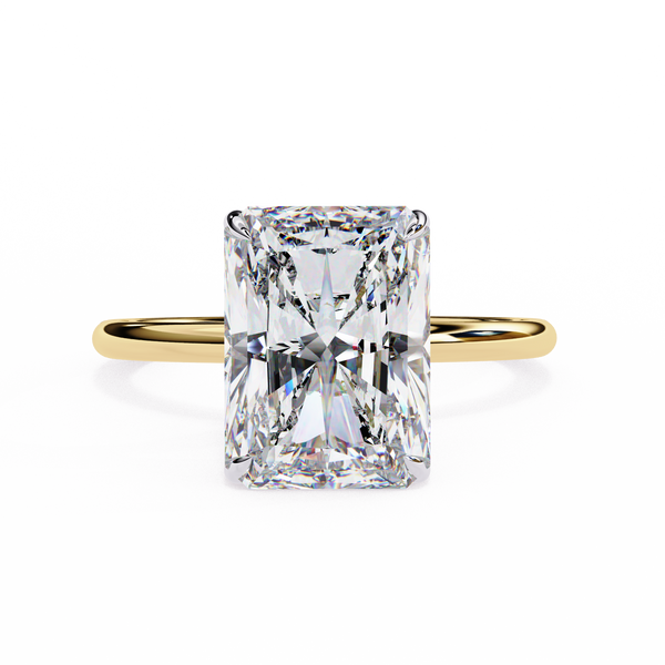 Yellow Gold Radiant Cut Solitaire Diamond Engagement Ring