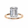 Rose Gold Emerald Cut Solitaire Diamond Engagement Ring