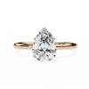 Rose Gold Pear Cut Solitaire Diamond Engagement Ring