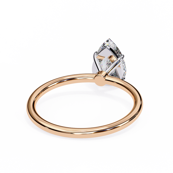 Rose Gold Pear Cut Solitaire Diamond Engagement Ring