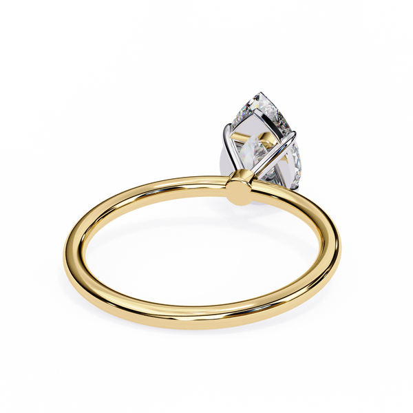 Yellow Gold Pear Cut Solitaire Diamond Engagement Ring