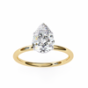 Yellow Gold Pear Cut Solitaire Diamond Engagement Ring