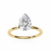 Yellow Gold Pear Cut Solitaire Diamond Engagement Ring