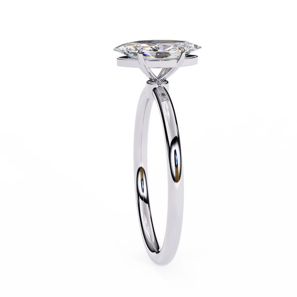 White Gold Marquise Diamond Solitaire Engagement Ring