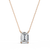 Rose Gold Emerald-Cut Diamond Solitaire Pendant