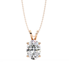 Rose Gold Oval Diamond Solitaire Pendant