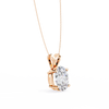 Rose Gold Oval Diamond Solitaire Pendant