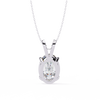 White Gold Vertical Oval Solitaire Split Bail Pendant