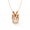 Rose Gold Oval Diamond Solitaire Pendant