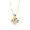 Yellow Gold Double-Prong Round Diamond Solitaire Pendant