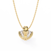 Yellow Gold Double-Prong Round Diamond Solitaire Pendant