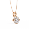 Rose Gold Double-Prong Round Diamond Solitaire Pendant