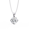 White Gold Round Brilliant Double-Claw Split Bail Pendant