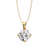Yellow Gold Double-Prong Round Diamond Solitaire Pendant