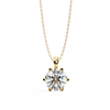 Yellow Gold Six-Prong Round Diamond Solitaire Pendant