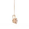 Rose Gold Six-Prong Round Diamond Solitaire Pendant