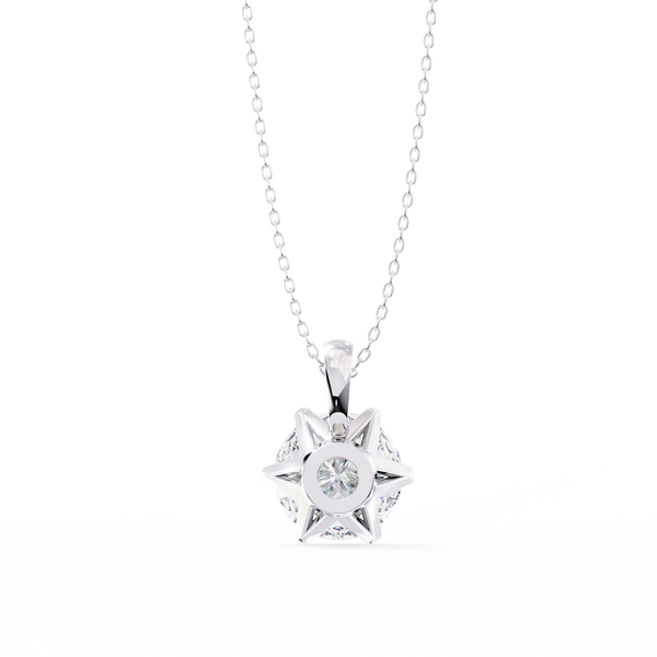 White Gold Six-Prong Round Brilliant Crown Pendant