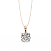 Rose Gold Round Solitaire Diamond Pendant