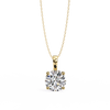 Yellow Gold Round Solitaire Diamond Pendant