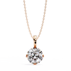Rose Gold Round Brilliant Diamond Six-Prong Solitaire Pendant