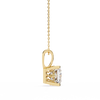 Gold Princess Cut Diamond Four-Prong Solitaire Pendant