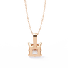 Rose Gold Princess Cut Diamond Four-Prong Solitaire Pendant