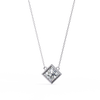 Princess-Cut Bezel Set Natural Diamond Pendant
