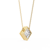 Princess-Cut Bezel Set Natural Diamond Pendant