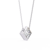 Princess-Cut Bezel Set Natural Diamond Pendant