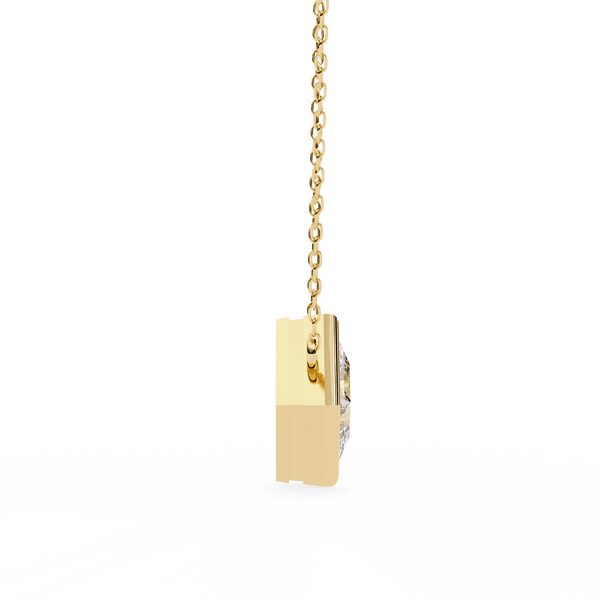 Princess-Cut Bezel Set Natural Diamond Pendant
