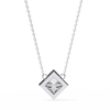 Princess-Cut Bezel Set Natural Diamond Pendant