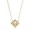 Princess-Cut Bezel Set Natural Diamond Pendant