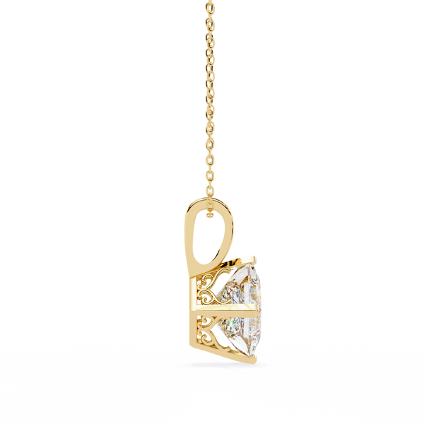 Princess-Cut Natural Diamond Solitaire Pendant