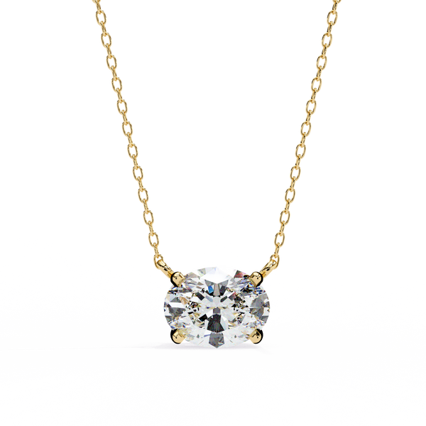 Oval Cut Diamond Solitaire Pendant