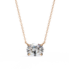 Rose Gold East-West Oval Diamond Four-Prong Solitaire Pendant