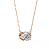 Rose Gold East-West Oval Diamond Four-Prong Solitaire Pendant