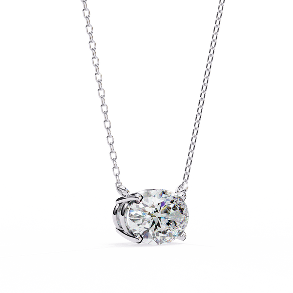Oval Cut Diamond Solitaire Pendant