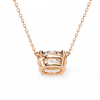 Rose Gold East-West Oval Diamond Four-Prong Solitaire Pendant