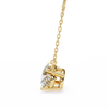 Gold East-West Oval Diamond Four-Prong Solitaire Pendant