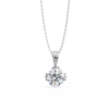 White Gold Double-Claw Round Brilliant Fluted Bail Pendant