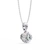 White Gold Double-Claw Round Brilliant Fluted Bail Pendant