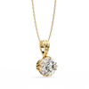 Gold Round Brilliant Diamond Ribbed Bail Solitaire Pendant