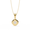 Gold Round Brilliant Diamond Ribbed Bail Solitaire Pendant