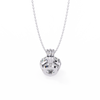 White Gold Double-Claw Round Brilliant Fluted Bail Pendant