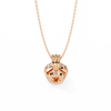 Rose Gold Round Brilliant Diamond Ribbed Bail Solitaire Pendant
