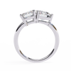 White Gold Toi et Moi Emerald and Round Cut Two Stone Diamond Ring