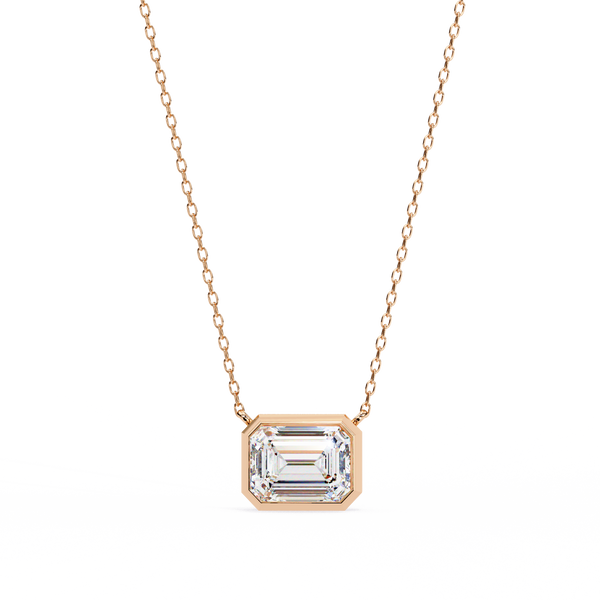 Emerald-Cut Bezel Solitaire Pendant