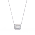 White Gold East-West Emerald Cut Diamond Pendant