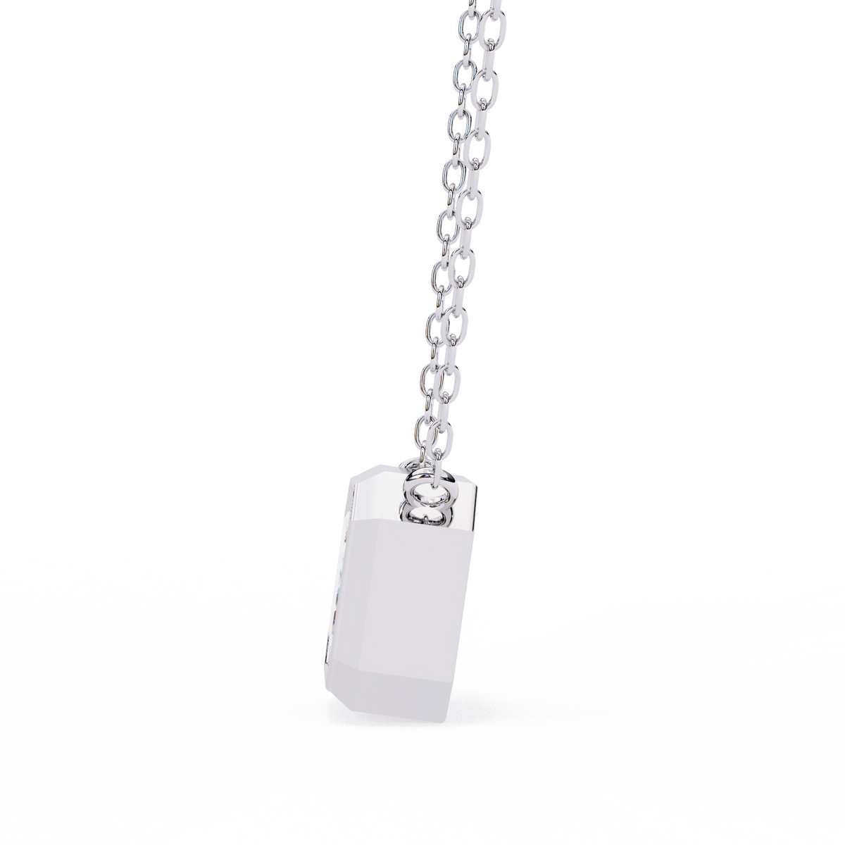 Emerald-Cut Bezel Solitaire Pendant